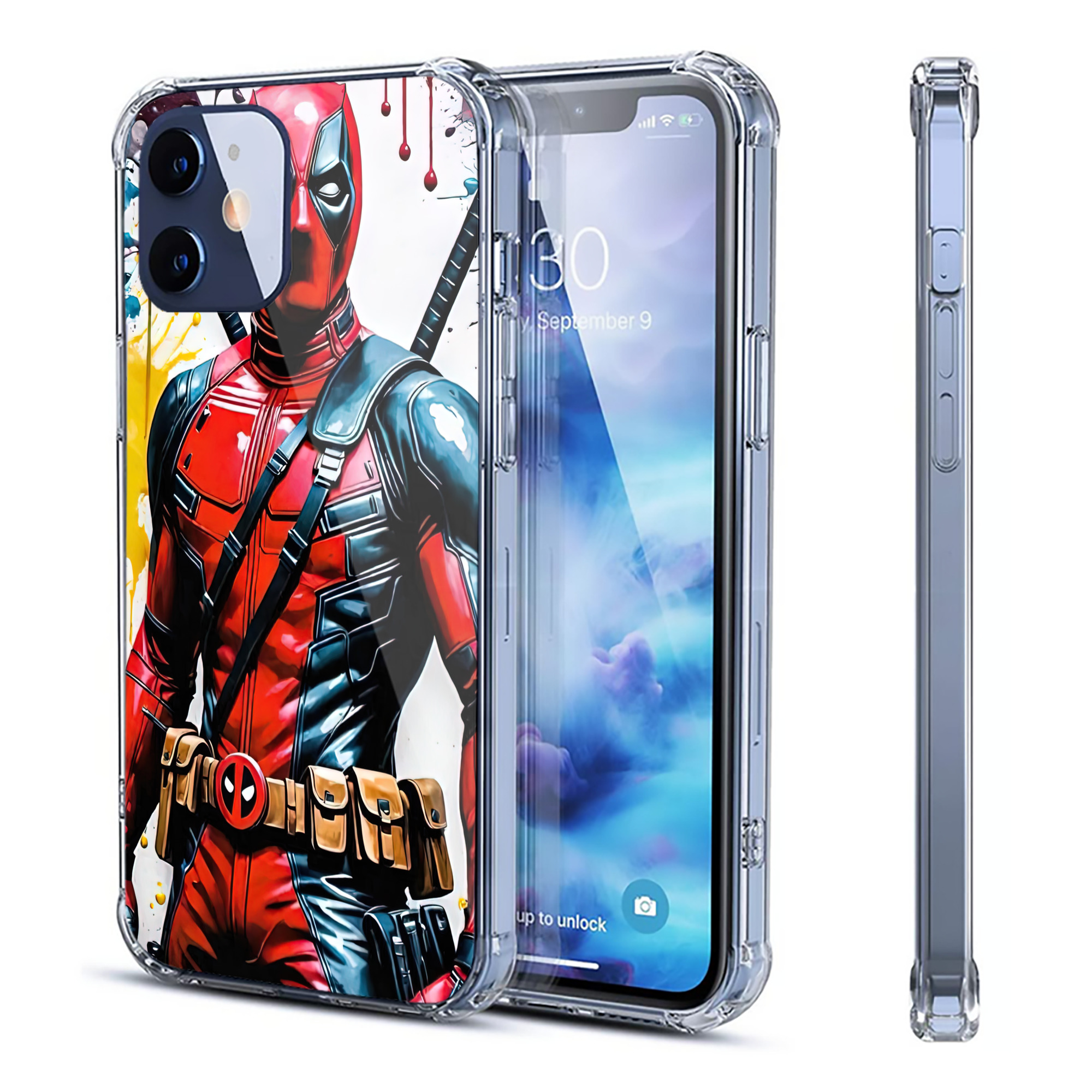 （画像用） Deadpool デッドプール 【iPhone 12シリーズ対応】透明スマホケース（クリアソフトケース）